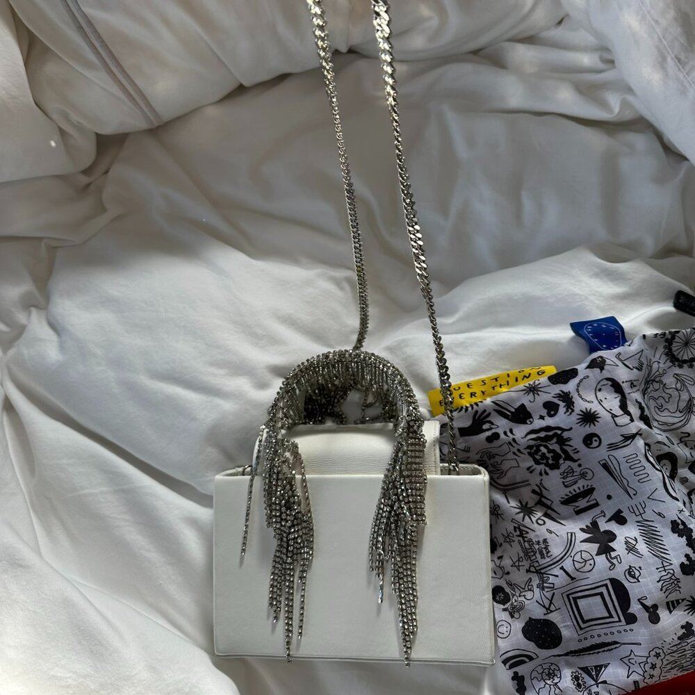 KARA crystal embellished white handle bag - Picture 14 of 14